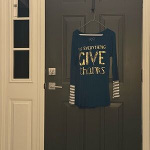 Women’s Turquoise & Gold Blue and Gold Long Sleeve Shirt. HAPPY THANKSGIVING!🦃🦃🦃